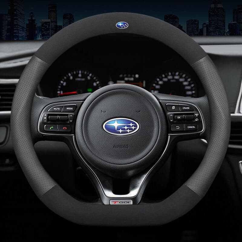 Capa de Volante de Carro em Couro para Subaru BRZ Forester XV Impreza Levorg WRX STi 2018 2019 2020 2021 Acessórios de E