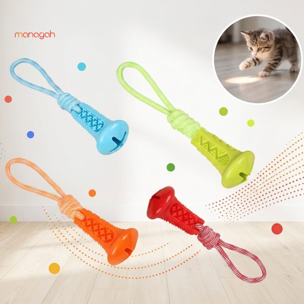 Brinquedo De Borracha Da Mastigação De TPR , Brinquedos Duráveis Do Cão Com Corda Algodão Para O Jogo Guerra Cabo