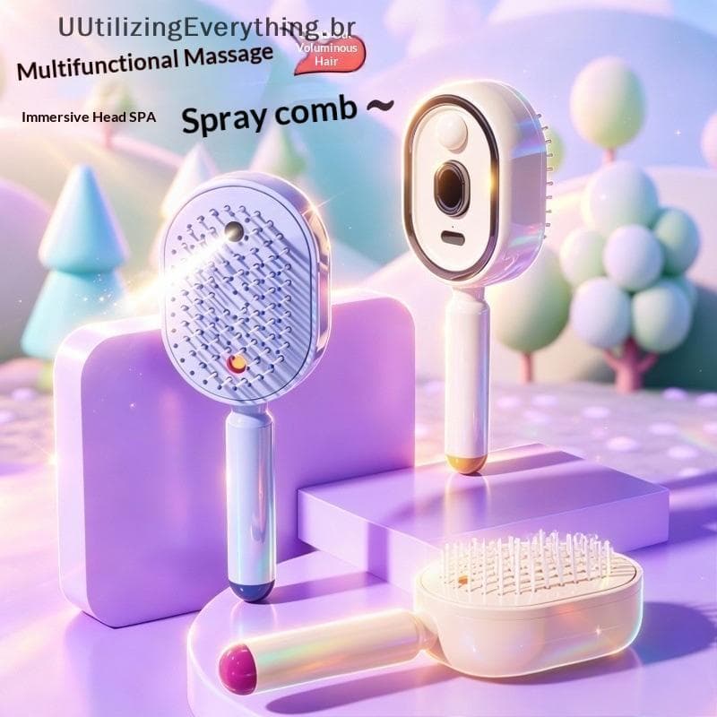 Escova De Cabelo Elétrica Com Nebulização 2 Em 1 UUTIL , Antiestática , Reduz O Frizz