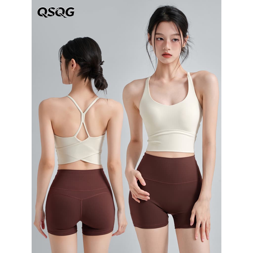 Roupa interior esportiva feminina de uma peça almofada de peito fixa de alta intensidade Pilates treinamento Yoga beleza