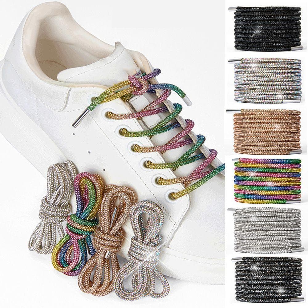 ShoeLaces,OYY 2PC Rhinestone Luxo Cruzado Trançador De Fita De Cordas Brilhantes