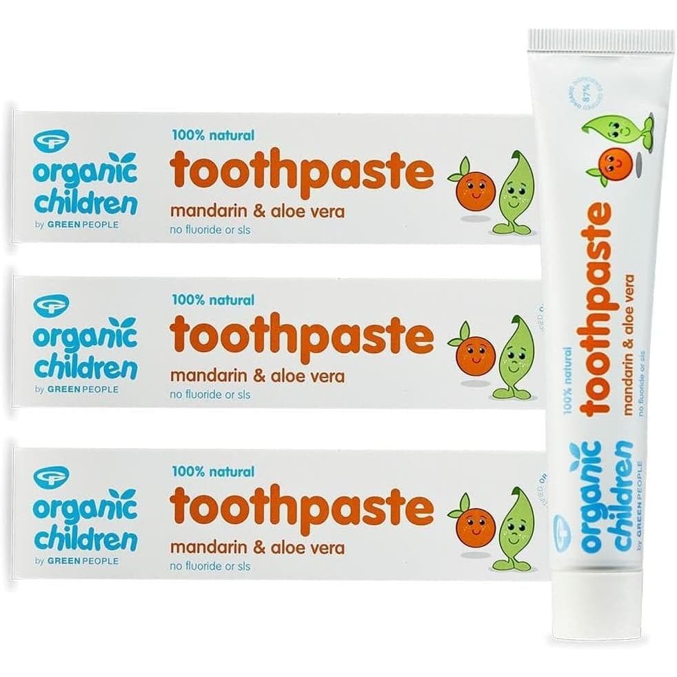 Pasta de Dente Orgânica para Crianças Green People com Mandarim e Aloe Vera - 100% Natural, para Crianças - Sem Fluoreto