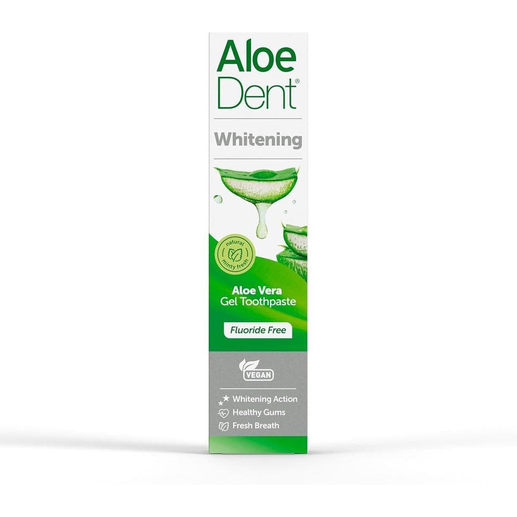 Pasta de Dente Clareadora AloeDent com Aloe Vera e Echinacea, Sem Fluoreto, 100 ml, Pacote com 6
