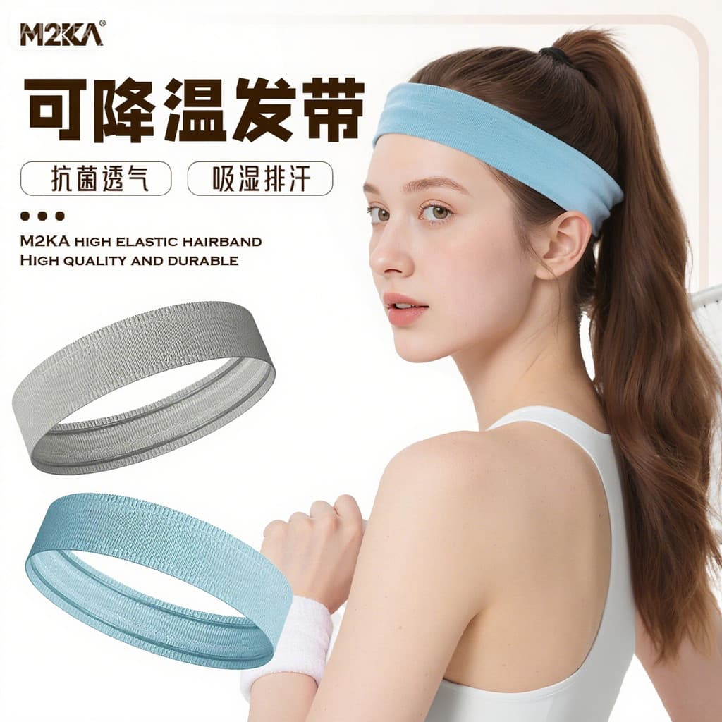 M2ka tira de Silicone larga faixa de cabelo feminino esportes antiderrapante legal suor guia banda Fitness Yoga faixa de