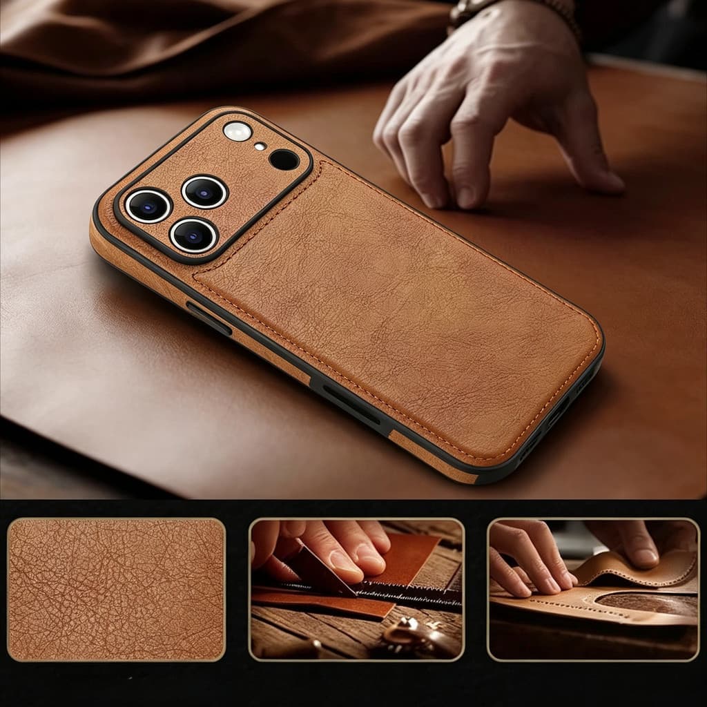 Capa De Telefone De Couro De Vaca Premium Para iPhone 18 Pro Max 17 Air 17 16 15 14 Plus 13 12 11 Lente Protetora Anti-R