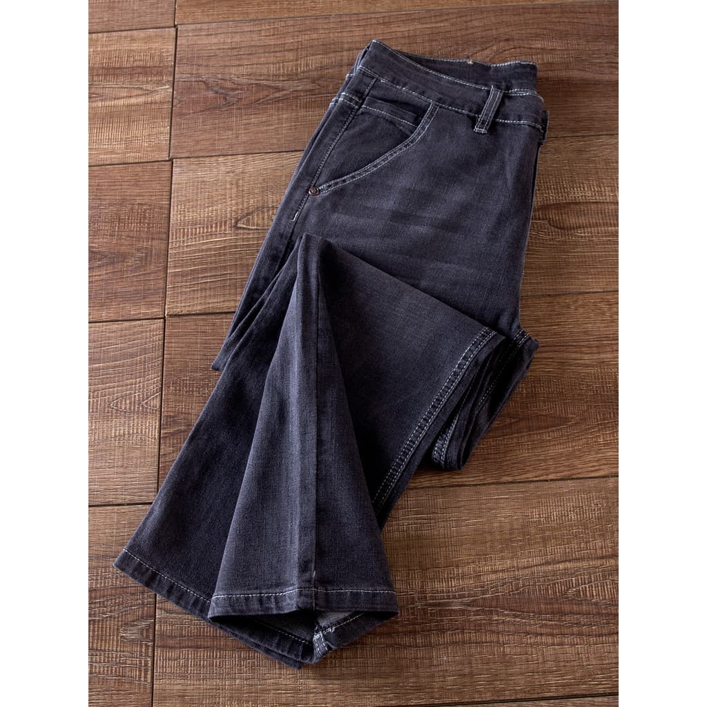Extra grande tamanho 2025 novo estilo Jeans retos masculino verão estilo fino mais gordura extra grande tornozelo compri