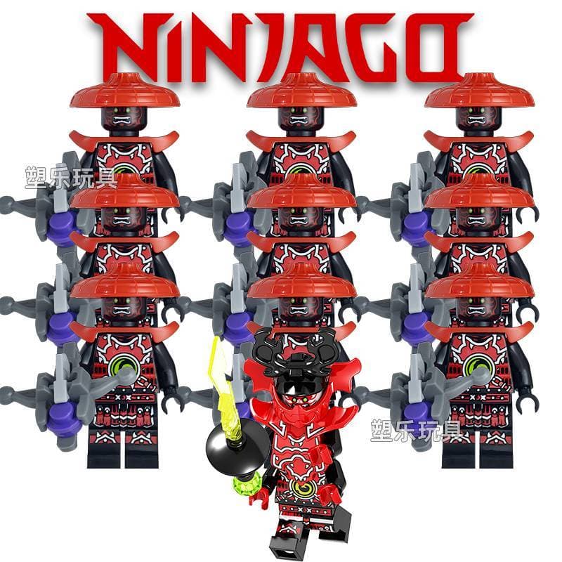 Ninja Stone Legion General Mujin Villain Coleção Educacional Bloco de Construção Brinquedos
