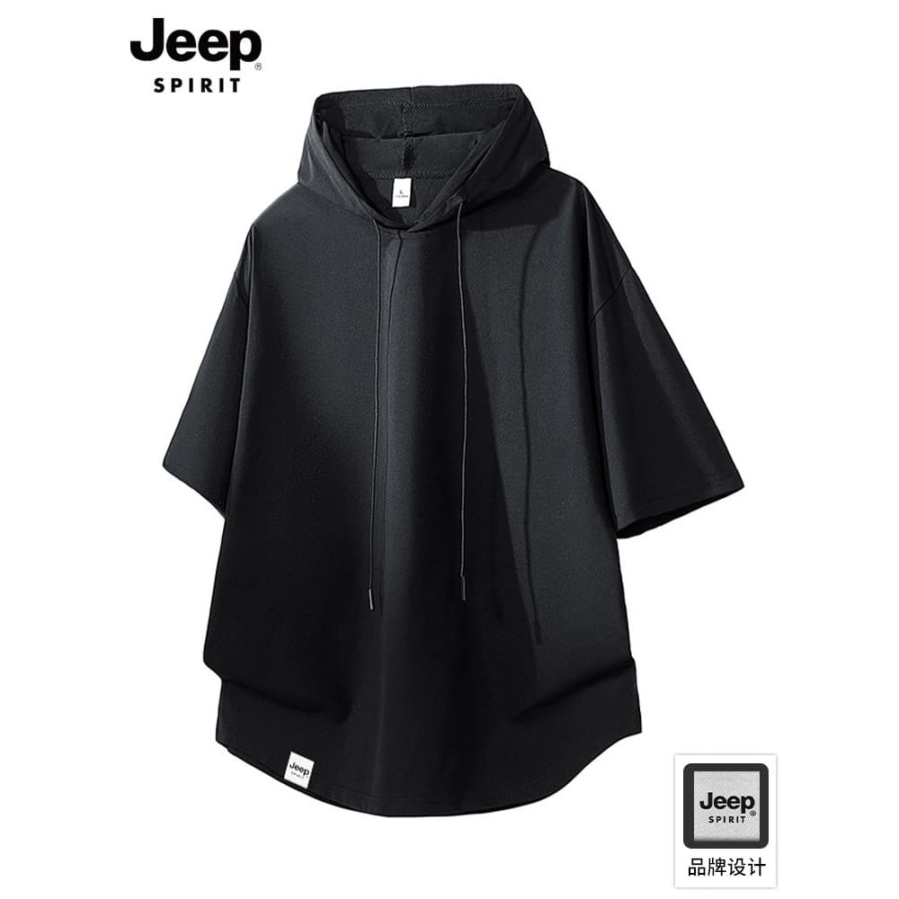 Jeep gelo seda legal camiseta de manga curta masculina 2026 verão novo estilo solto esportes meia manga Casual topo masc