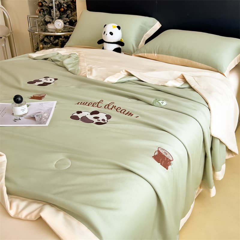 Tencel Ice Silk Summer Cool Quilt Conjunto de quatro peças Colcha de verão Colcha de ar condicionado Colcha de verão Lav