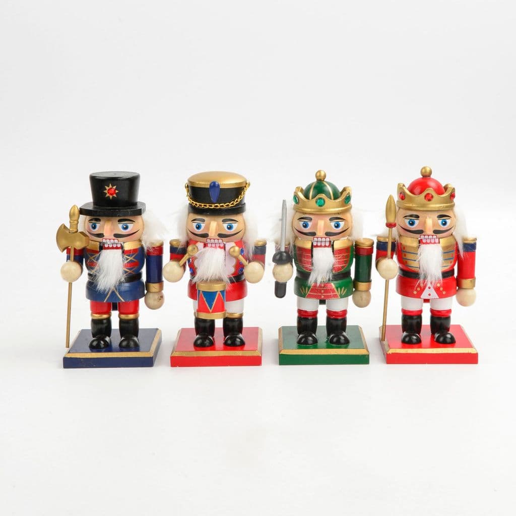 Estatueta De Soldado Quebra-Nozes De Natal premium-16cm Estilo Curto-Decoração De Mesa Festiva Presente De Feriado