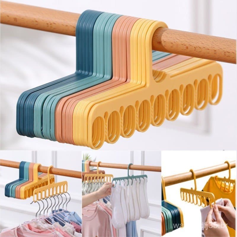 Nine Buraco Cabides De Roupas Antiderrapante/Cinto & Tie Scarf Organizer/Durável Secagem Rack Sock Clip/Lavanderia/Armár