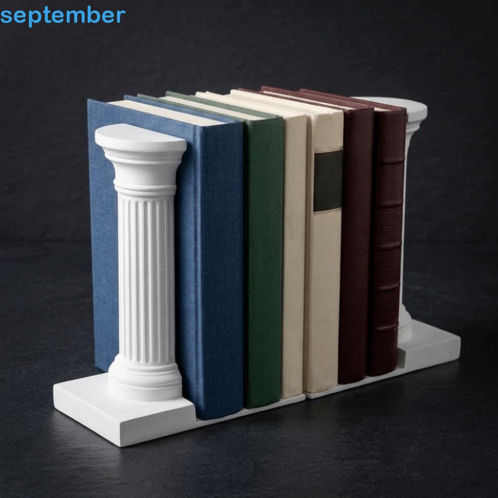 SEPTEMBERB 1 Par De Suporte Para Livros Estilo Arquitetura , Extremidade De Livro De Coluna Romana Em Forma De L Branco