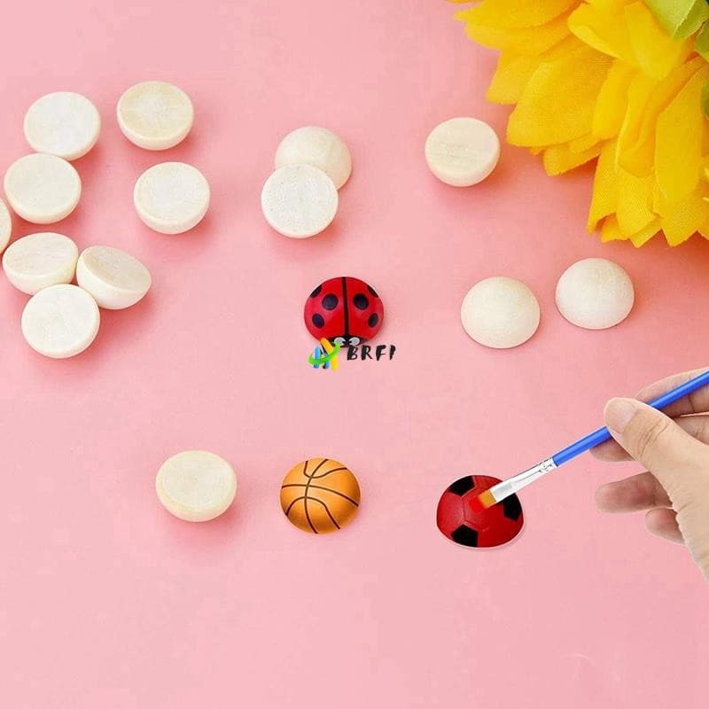 600 Peças Bolas De Madeira Divididas Inacabadas Meia Meio Redondas Artesanais Para Artes DIY 15mm