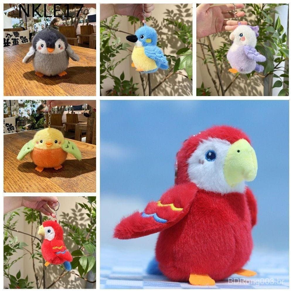 NKLE17 Boneca De Pelúcia De Papagaio , Chaveiro Pássaro Pardal Realista , Chaveiros De Pássaros Peludos De Simulação De