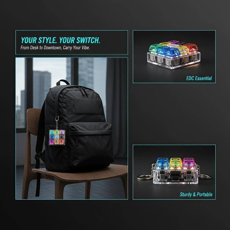 Fidget Teclado Mecânico Interruptor Chaveiro Durável Cli Alívio Do Estresse Brinquedo Design Colorido Para Viagens Tempo
