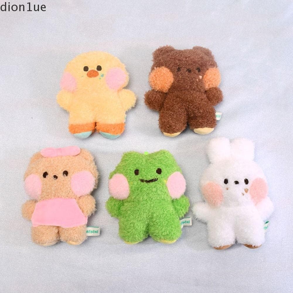 DION1UE Chaveiro De Pelúcia De Urso De Pão , Cabeça Amarelo Frango Sapo Animal 10 Cm