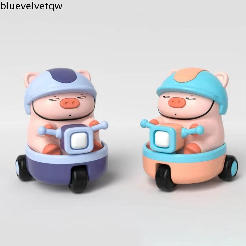 BLUEVELVETQW Animal Piggy Carro Elétrico Brinquedo , Som E Luz Girando Porco Dublê Brinquedos De Três Rodas