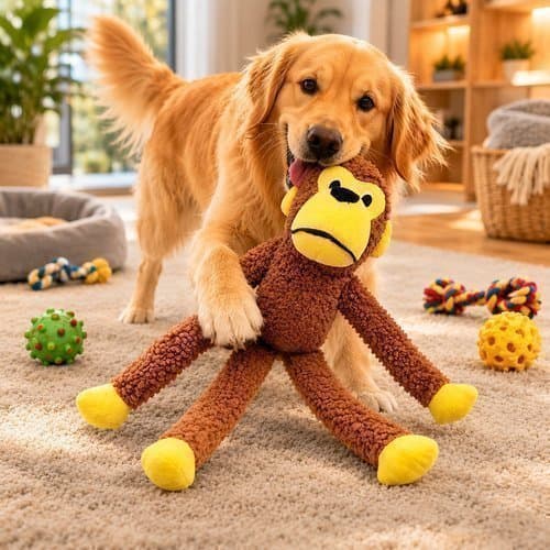 Pelúcia Macaco Gigante 45cm Apito Interativo Brinquedo Macio Presente Pet