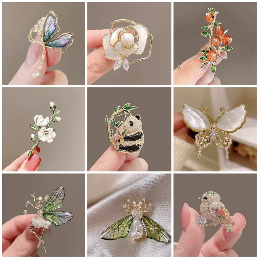 Broche de Borboleta com Pérolas de Imitação para Mulheres, Alfinete de Decoração de Roupas Único e Elegante