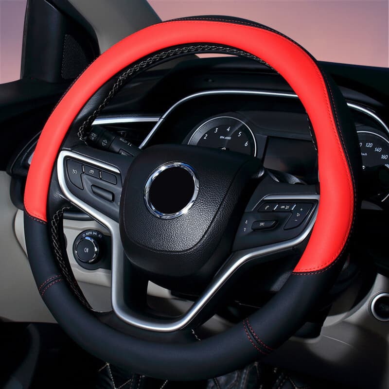 Capa de volante do carro Universal couro alça do volante capa cor costura Interior capa protetora suprimentos do carro