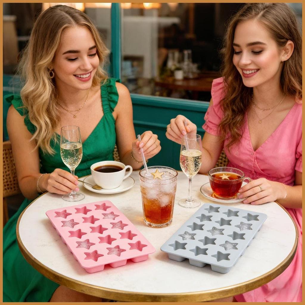 Conjunto de 2 formas para cubos de gelo, fabricante de produtos de qualidade alimentar, formatos divertidos, reutilizáve