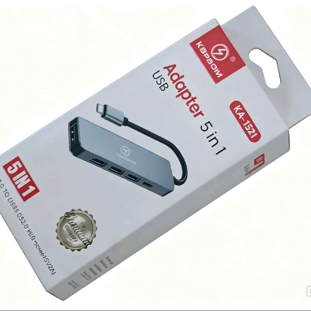 KapZoom Adaptador USB 5 em 1 KA-1531 Conector 5 em 1 para USB 3.0 e HDMI