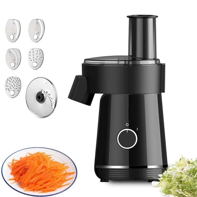 Picador Elétrico 6 em 1 Processador de Alimentos Multifuncional 200W Compacto para Fatiar e Cortar Cubos Vegetais