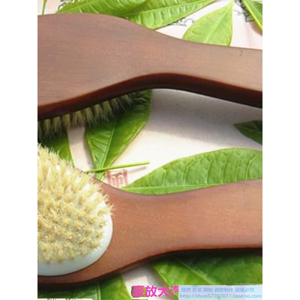 Escova de massagem SPA de banho de cerdas naturais de primeira qualidade, esfoliante denso, limpo, corpo inteiro, escova