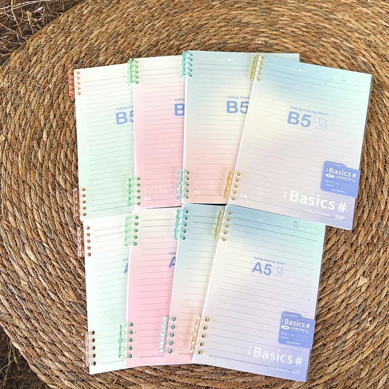 B5 gradiente cor sem mão caderno de folhas soltas destacável de alto valor simples estudante bloco de notas livro de tra
