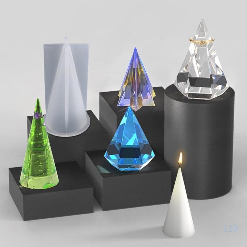 LIDU1 Anel Cone Resina Molde Pirâmide Moldes Silicone Para Fundição Jóias Fazendo
