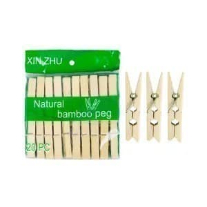 Prendedor de Bambu 20pçs 7x0,8cm