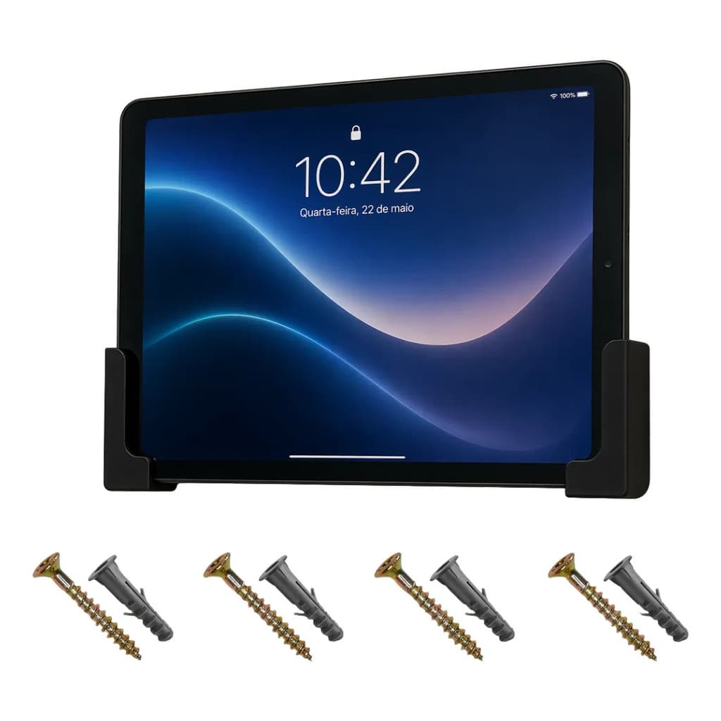 Suporte Parede Tablet Universal C/ Parafusos Buchas Aleta