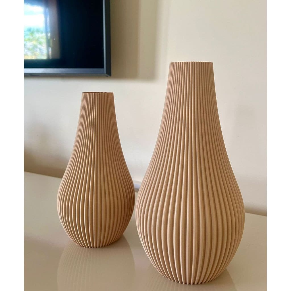 Vaso Cachepot Ibiza Decorativo 3D Detalhes em Linhas Vaso Alto Elegante Para Plantas Suculentas Flores Decoração Estante