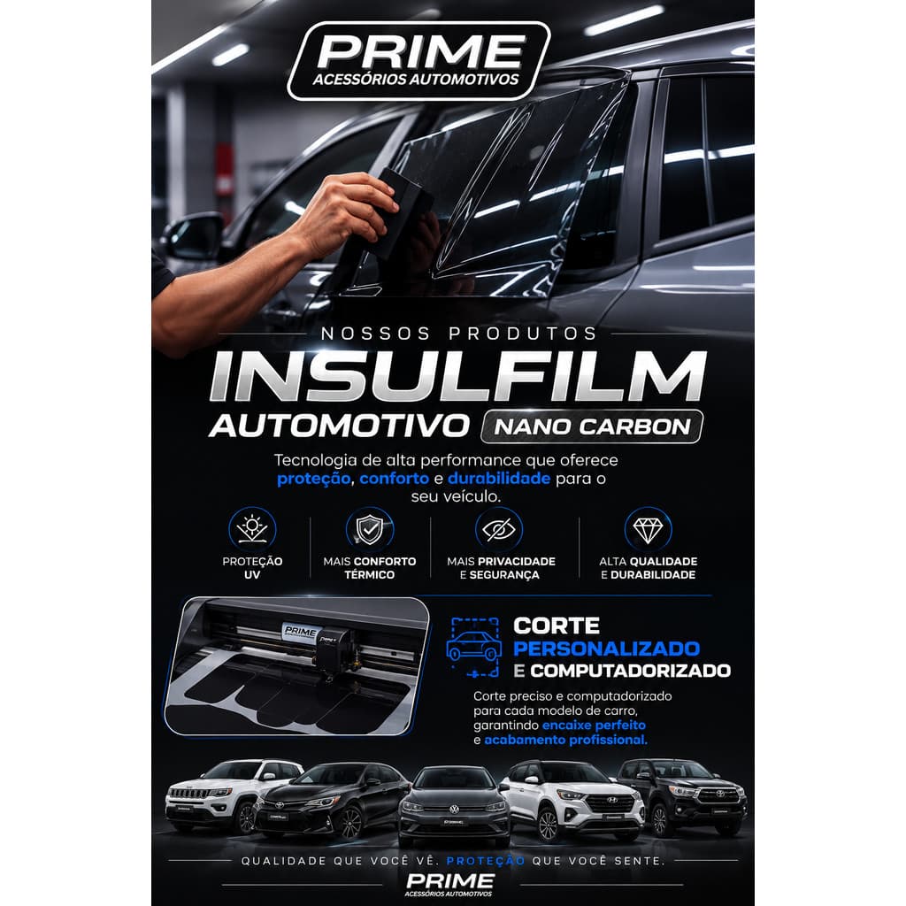 Insulfilme Carbon Automotivo Carros G20 G35 G50 Corte Computadorizado Prime Window