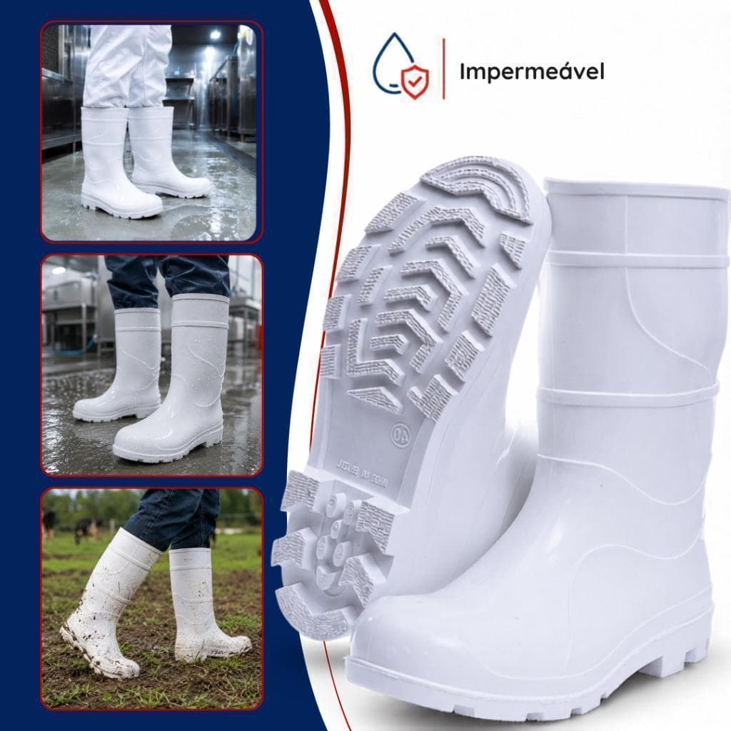 Bota Innpro Industrial Branca Cano Extra Longo Impermeável Com CA 36026 Original
