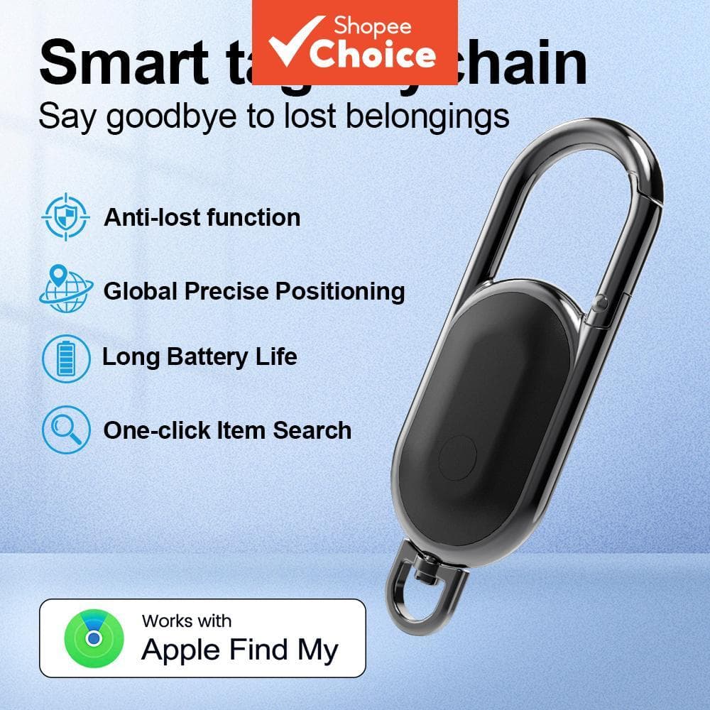 Mini Rastreador GPS Inteligente, Chaveiro de Tag, Compatível com o app Buscar do iOS, Localizador Anti-Perda para Pet,