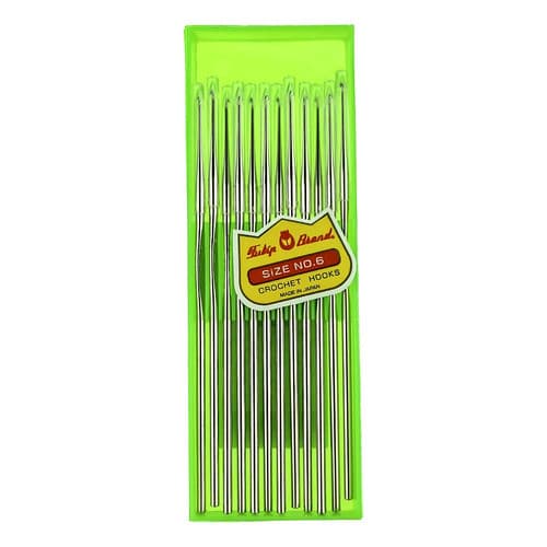 Agulha Crochê Tulip Japão Kit 12 Unid Aço Inox 1.0mm N6 Aço Inoxidável