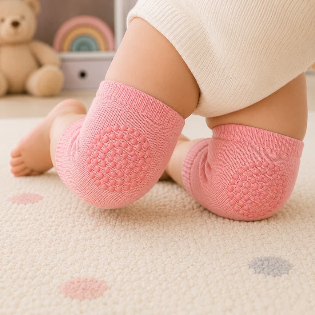 Joelheira Infantil Babylip Antiderrapante Rosa