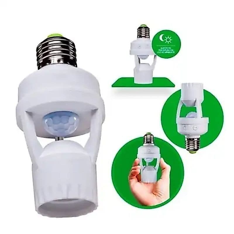 Sensor de Presença Soquete E27 Não Precisa De Eletricista Bocal Iluminação Automática