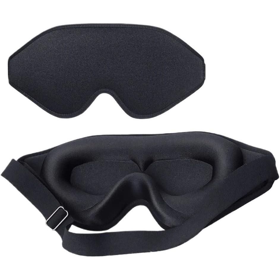 Máscara de 3D, material de, lavável, respirável, portátil, cobre os olhos, para uso em viagens, preta, con