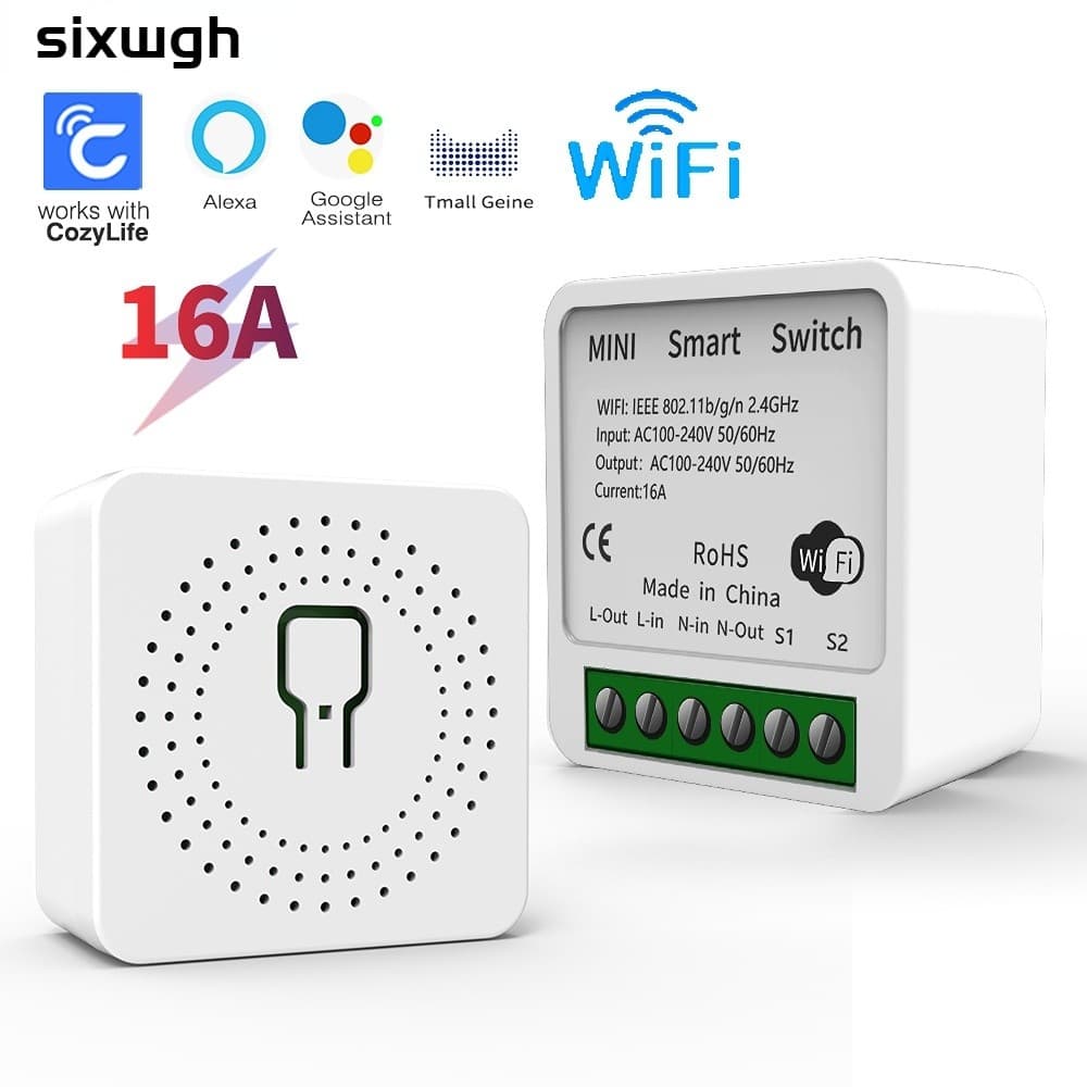 Mini Interruptor Inteligente WIFI Funciona Com Controle De Voz Alexa Google Home
