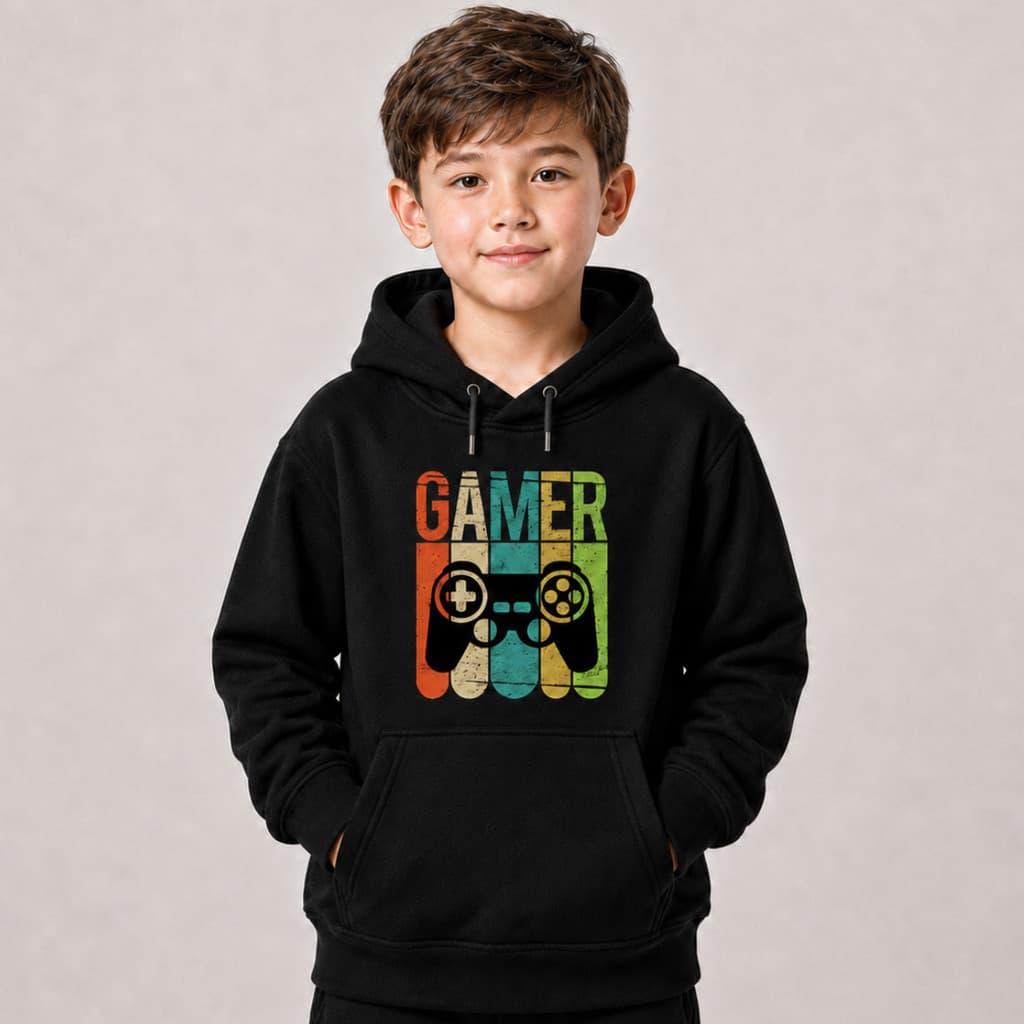Moletom Canguru Masculino Infantil Gamer Jogo Blusa De Frio Com Capuz E Bolso Casaco Confortável