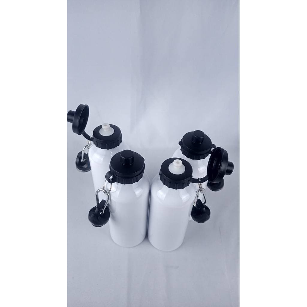Kit 4 Squeeze Alumínio 600ml Mosquetão 2 Tampas Garrafa Para Academia Sublimação Personalização