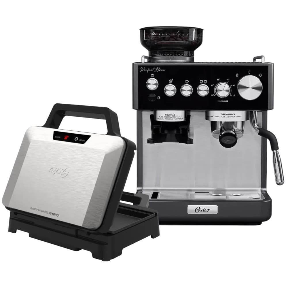 Kit Cafeteira Espresso Nova Perfect Brew e Sanduicheira Inox Oster