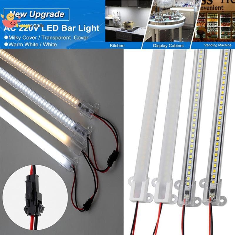 EMCH > AC220V LED Bar Light Alto Brilho 2835 Clipe 30cm 40cm 72LEDs Tira Rígida Economizando Tubos Novo