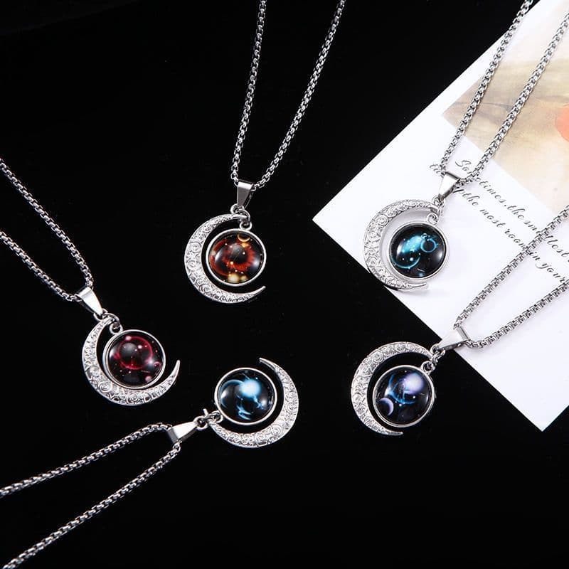 Pingente de Colar com os Doze Signos do Zodíaco, Acessório Personalizado Estilo Hip-Hop, Colar de Marca de Moda de Luxo
