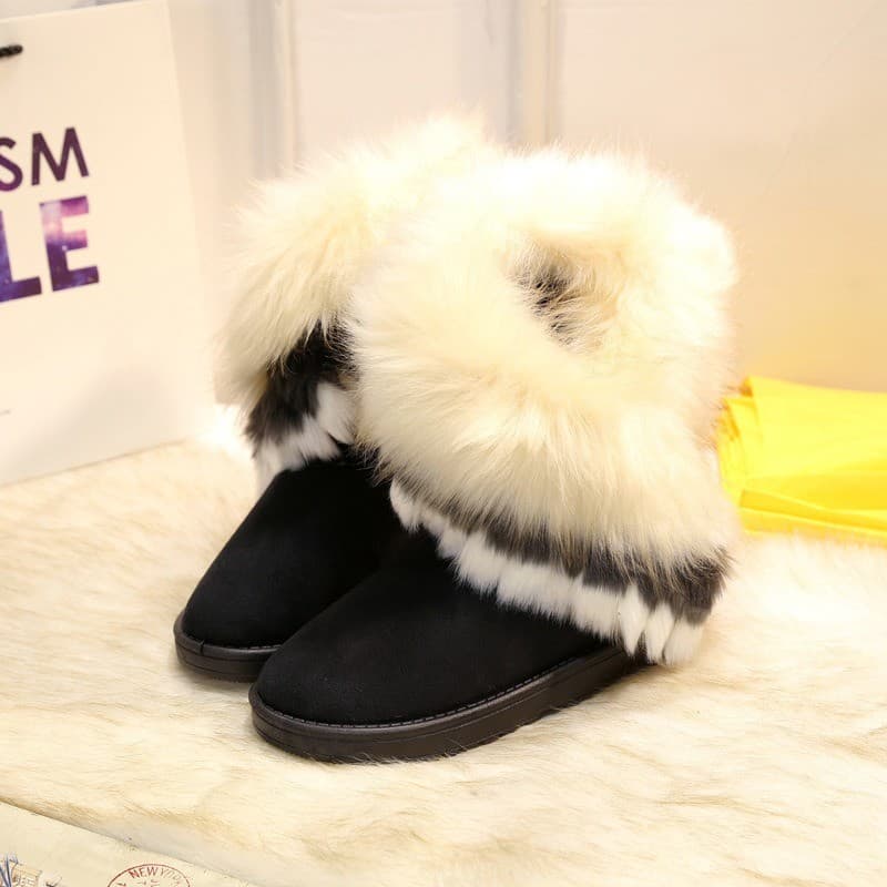 2026 Novas Botas De Neve De Inverno Femininas Quentes De Pele Fofa Curtas Casuais Planas Confortáveis Antiderrapantes To