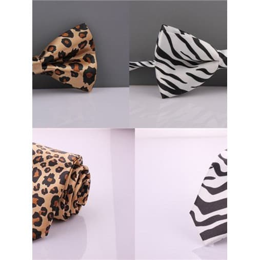 Zebra novo estilo impresso padrão gravata borboleta leopardo impressão masculino feminino gravata versão coreana Casual