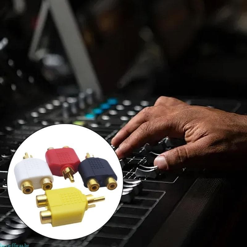 Adaptador Divisor Auditório Mono besteffie 1 Para 2 Fêmeas Melhora O Vídeo Auditivo