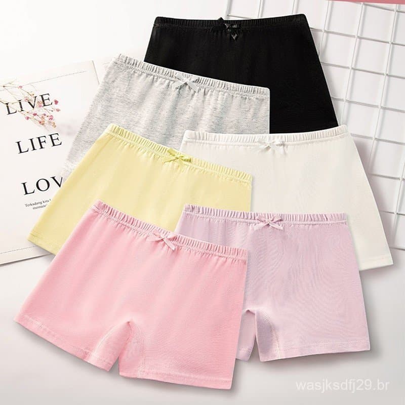 4 Peças de Calcinhas para Meninas, Algodão Macio, Roupas Íntimas Seguras e Respiráveis, Cor Sólida, para Idades de 3 a 1